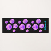 Putroze paarse kwal kawaii cartoon yogamat (Achterkant (horizontaal))