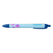 Putroze paarse kwal kawaii cartoon zwarte inkt pen (Bodem)