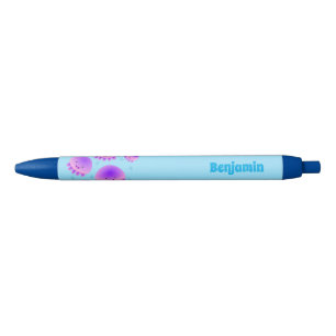 Putroze paarse kwal kawaii cartoon zwarte inkt pen
