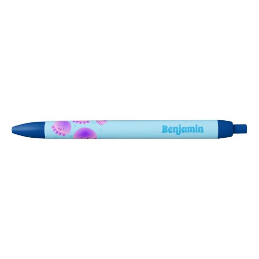 Putroze paarse kwal kawaii cartoon zwarte inkt pen (Voorkant)