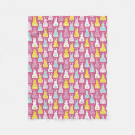 Putroze rampenkonijnenpatroon fleece deken