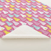 Putroze rampenkonijnenpatroon sherpa deken (3/4)