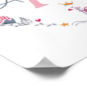 Putroze zwaan en zonnebloem met monogram w poster (Hoek)