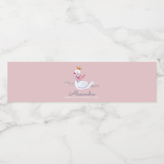 Putroze zwemster waterfles etiket (Enkel label)