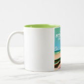 Putsborough Sands Beach Devon reisposter Tweekleurige Koffiemok (Links)