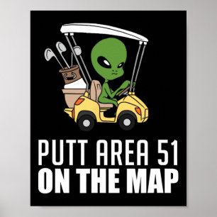 Putt Gebied Fifty One 51 Op De Kaart Golf Speler A Poster