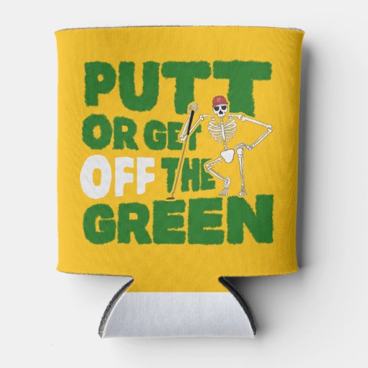 Putt Or Get Off The Green Skeleton Golf Trash Talk Blikjeskoeler (Voorkant)