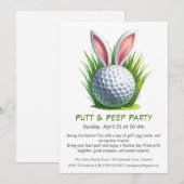 Putt & Peep Feest Pasen Golf Uitnodiging (Voorkant / Achterkant)