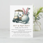 Putt & Peep Feest Pasen Golf Uitnodiging (Staand voorkant)