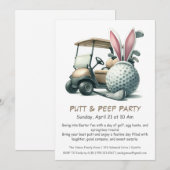 Putt & Peep Feest Pasen Golf Uitnodiging (Voorkant / Achterkant)