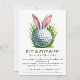 Putt & Peep Party Easter Golf uitnodiging