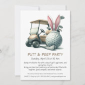 Putt & Peep Party Easter Golf uitnodiging (Voorkant)