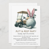 Putt & Peep Party Easter Golf uitnodiging (Voorkant / Achterkant)