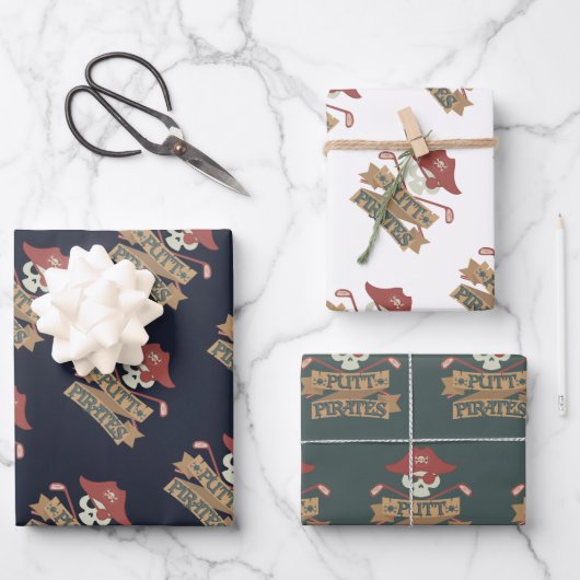 Putt Pirates Golf Lover Sports Inpakpapier Vel (Voorkant)