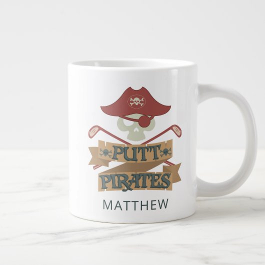 Putt Pirates Golfing Hobby gepersonaliseerd Grote Koffiekop (Rechts)