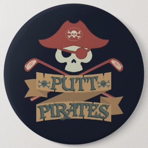 Putt Pirates Golfing Hobby Sports Ronde Button 6,0 Cm