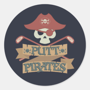 Putt Pirates Golfing Hobby Sports Ronde Sticker