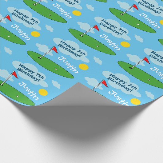 Putt putt mini golf Verjaardagsfeest inpakpapier (Hoek)