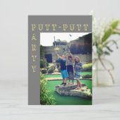 Putt-Putt Miniature Golf Party Invitation Kaart (Staand voorkant)