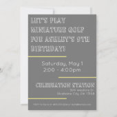 Putt-Putt Miniature Golf Party Invitation Kaart (Achterkant)