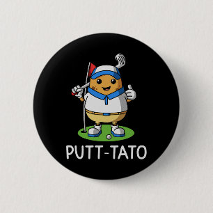 Putt-tato Golfende Aardappelen Aardappel Grappige  Ronde Button 5,7 Cm