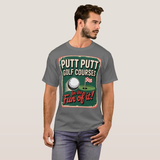 PuttBrockton, MA Retro Mini Golf  T-shirt (Voorkant volledig)