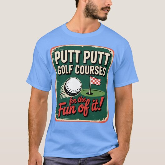 PuttBrockton, MA Retro Mini Golf  T-shirt (Voorkant)