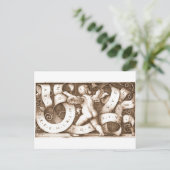 Putte Mit Spruchband Mit Alphabet briefkaart (Staand voorkant)