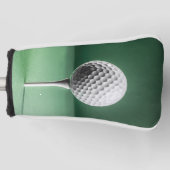 Putter Hoesje met wit Golfbalafbeelding Golfheadcover (Voorkant)