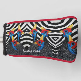 Putter Hoesje parelhoen geschilderd wild Golfheadcover