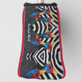 Putter Hoesje parelhoen geschilderd wild Golfheadcover (Draai 90)