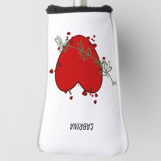 Putter Hoesje Red Heart Golfheadcover (Draai 90)