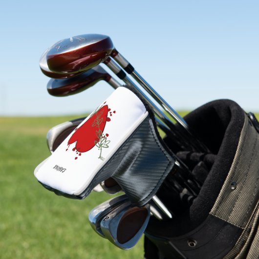 Putter Hoesje Red Heart Golfheadcover (Insitu)