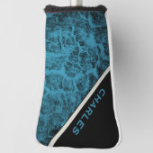 Putter Hoesje "Wood Turquoise" Golfheadcover (Draai 90)
