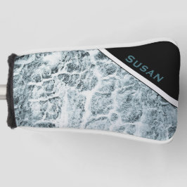 Putter Hoesje "Wood White-Turquoise" Golfheadcover