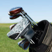 Putter Hoesje "Wood White-Turquoise" Golfheadcover (Insitu)