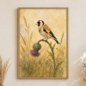 Putter op een Distel Aquarel Poster