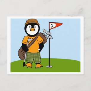 Putter Pinguïn Briefkaart