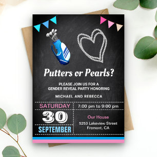 Putters of Parels Geslacht Reveal Feest Kaart
