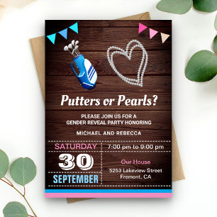 Putters of Parels Geslacht Reveal Feest Kaart