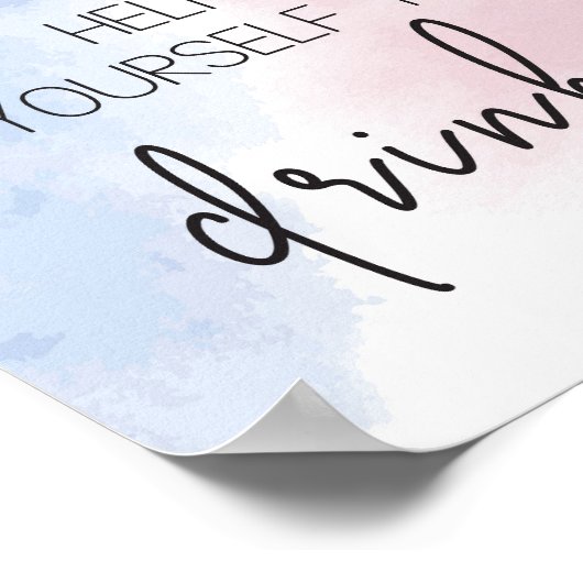 Putters of parels Help jezelf om drinken te tekene Poster (Hoek)