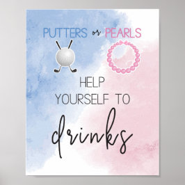 Putters of parels Help jezelf om drinken te tekene Poster