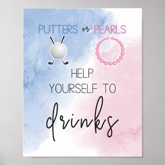 Putters of parels Help jezelf om drinken te tekene Poster (Voorkant)