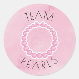 Putters of parels onthullen genderfeest ronde sticker