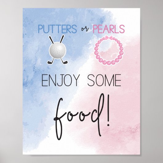 Putters of Peren Geniet van wat voedsel teken Poster (Voorkant)