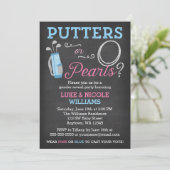 Putters or Pearls Gender Reclame Party Kaart (Staand voorkant)