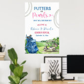 Putters or Pearls Gender Reveal Welcome Sign Poster (Thuiskantoor)