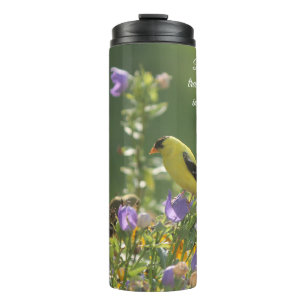 Puttertje op een Blauwe Klokjes Bloem Thermosbeker