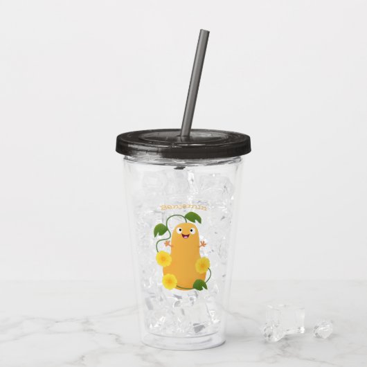 Puttertuinpompoen cartoon acryl drinkbeker (Achterkant ijs)