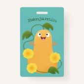 Puttertuinpompoen cartoon badge (Achterkant)